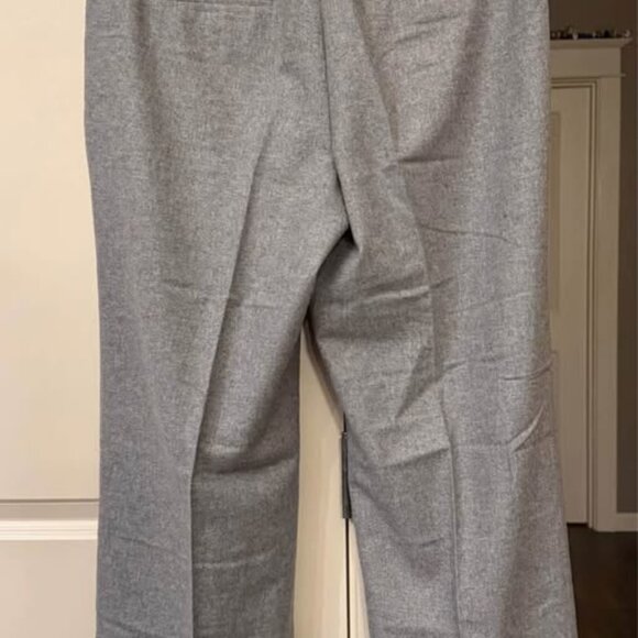 Women’s Loft NWT Gray Lined Straight Cropped Cuff Wool Blend Dress Pants-Size 12 - Picture 5 of 10